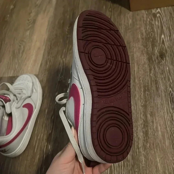 Nike Court Borough Low 2 Gs Pure Platinum Pink Prime - Picture 6 of 6